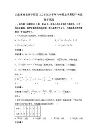 2024-2025学年山东省泰安市宁阳县八年级(上)期中考试数学试卷（解析版）