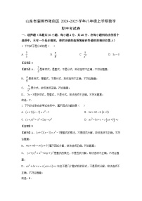 2024-2025学年山东省淄博市张店区八年级(上)期中考数学试卷（解析版）