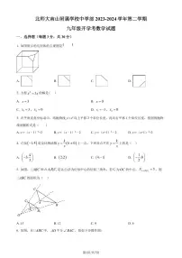 深圳北师大南山附属学校中学部2023-2024学年九年级下学期开学考数学试题（原卷版+解析版）