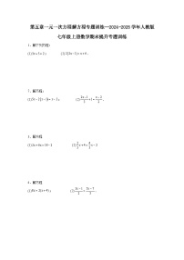 第五章一元一次方程解方程专题训练--2024-2025学年人教版七年级上册数学期末提升专题训练