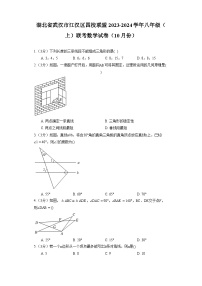 湖北省武汉市江汉区四校联盟2023-2024学年八年级（上）联考数学试卷（10月份）