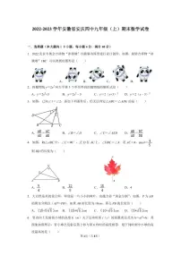 2022-2023学年安徽省安庆四中九年级（上）期末数学试卷