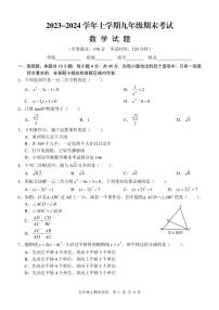 2023-2024学年福建省泉州九年级（上）期末数学试卷