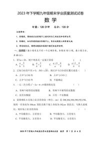 2023-2024学年湖南省株洲市攸县九年级（上）期末数学试卷