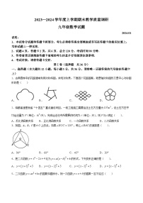 山东省临沂市蒙阴县2023-2024学年九年级上学期期末数学试题(无答案)
