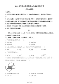 2024年浙江省丽水市中考一模考试数学模拟试题（原卷版+解析版）