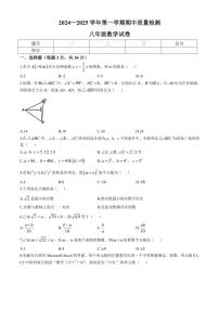 2024～2025学年河北省邯郸市临漳县八年级(上)期中数学试卷(含答案)