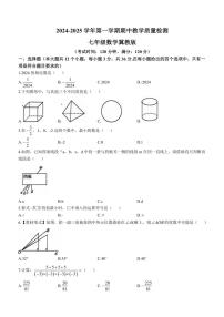 2024～2025学年河北省沧州市南皮县桂和中学七年级(上)期中数学试卷(含答案)