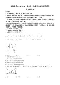 2024～2025学年广东省深圳市龙岗区华附集团校九年级(上)期中数学试卷(含答案)