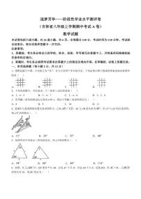 2024～2025学年吉林省逐梦芳华八年级(上)期中测试数学试卷A卷(邯郸)