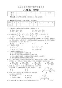 2024～2025学年湖南省张家界市慈利县八年级(上)期中数学试卷(含答案)