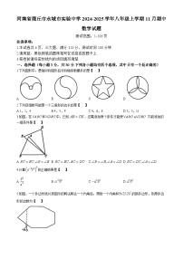 河南省商丘市永城市实验中学2024-2025学年八年级上学期11月期中数学试题(无答案)