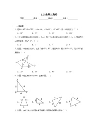 初中数学苏科版（2024）八年级上册1.2 全等三角形达标测试