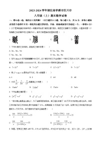 湖北省孝感市汉川市2023-2024学年八年级上学期期末数学试题（原卷版）