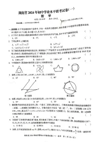 湖南省2024年初中学业水平联合考试卷数学