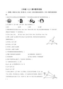 2024～2025学年浙江省温州市七校联考八年级(上)期中数学试卷(含答案)