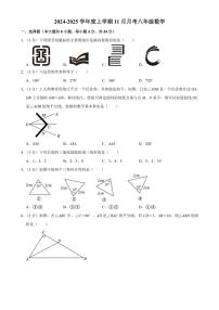 2024～2025学年吉林省长春市榆树市红星乡部分学校八年级(上)11月月考数学试卷(含答案)