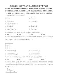 2024～2025学年河南省周口市商水县九年级(上)期中数学试卷(含简单答案)