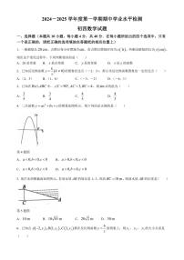 山东省淄博市张店区2024～2025学年九年级(上)期中数学试卷(含答案)