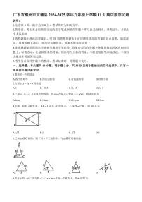 广东省梅州市大埔县2024～2025学年九年级(上)期中数学试卷(含答案)