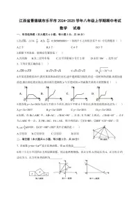 江西省景德镇市乐平市2024～2025学年八年级(上)期中数学试卷(含答案)