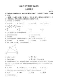 江苏省无锡市经开区2024～2025学年九年级(上)期中数学试卷(含答案)