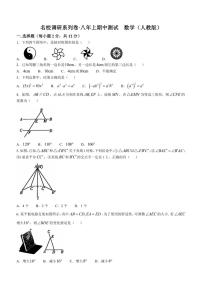 吉林省吉林市名校调研系列卷2024～2025学年八年级(上)数学期中测试卷(含答案)