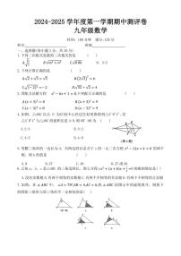 河南省周口市郸城县东风乡第一初级中学等校2024～2025学年九年级(上)期中数学试卷(含答案)