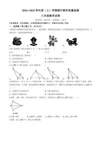 辽宁省抚顺市新抚区2024～2025学年八年级(上)期中数学试卷(含答案)