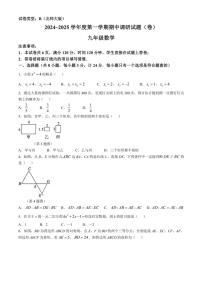 陕西省咸阳市秦都区金山学校2024～2025学年九年级(上)期中数学试卷(含答案)