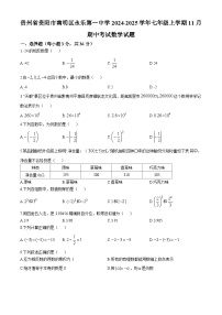 贵州省贵阳市南明区永乐第一中学2024-2025学年七年级上学期11月期中考试数学试题