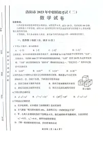 2023年河南省洛阳市中考模拟考试（二）数学试卷