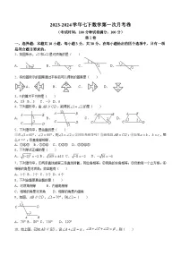 新疆阿克苏地区拜城县2023-2024学年七年级下学期第一次月考数学试题(无答案)