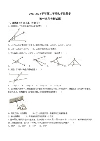 山东省聊城市阳谷县实验中学2023-2024学年七年级下学期3月月考数学试题(无答案)