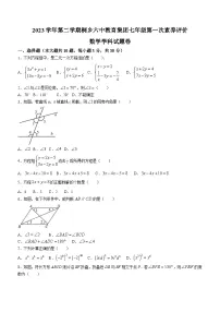 浙江省嘉兴市桐乡市2023-2024学年七年级下学期素养评价3月月考数学试题(无答案)