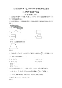 2024-2025学年山东省济南市历下区九年级(上)11月期中 数学试卷(解析版)