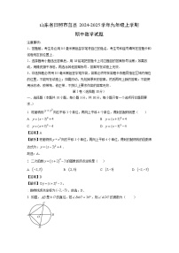 2024-2025学年山东省日照市莒县九年级(上)期中 数学试卷(解析版)