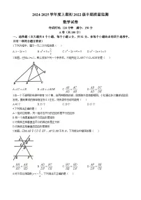 四川省成都市郫都区嘉祥外国语学校2024-2025学年上学期期中考试九年级数学试题(无答案)