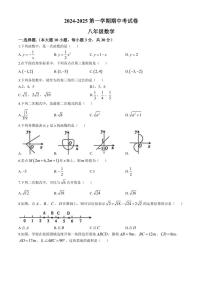 广东省河源市龙川县实验中学2024—2025学年八年级(上)第一次月考数学试卷(含答案)