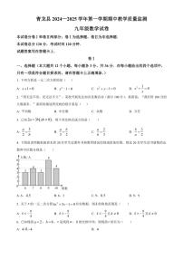 河北省秦皇岛市青龙县2024～2025学年九年级(上)期中教学质量监控数学试卷(含答案)