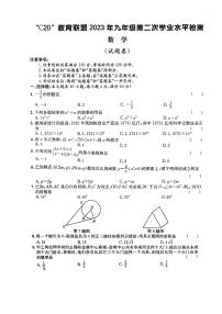 2023年安徽省C20教育联盟九年级第二次学业水平检测数学试卷