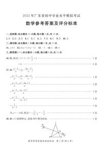 2023年广东省初中学业水平模拟考试数学试卷