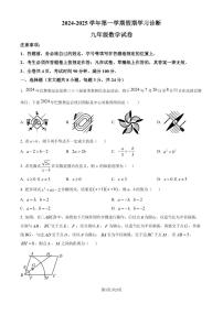 广东省深圳中学2024-2025学年九年级上学期开学数学试题（原卷版+解析版）