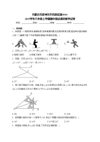 内蒙古巴彦淖尔市杭锦后旗2024-2025学年八年级上学期期中测试调研数学试卷(含答案)