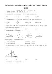 安徽省马鞍山东方实验学校2024～2025学年八年级(上)期中数学试卷(含答案)