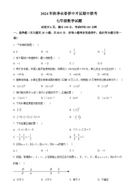 福建省泉州市永春县华侨中学片区2024-2025学年七年级上学期期中联考数学试卷（原卷版）-A4