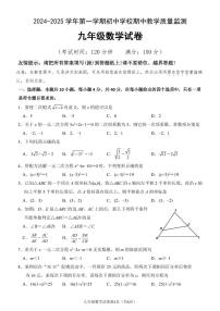 福建省漳州市南靖县联考2024-2025学年九年级（上）数学期中考数学试题