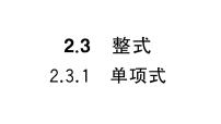 初中华东师大版（2024）第2章 整式及其加减2.3 整式1. 单项式作业课件ppt