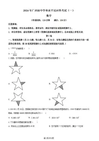 2024年广西柳州市 九年级数学中考一模模拟试题附答案