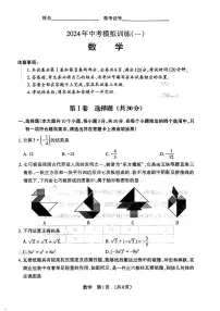 2024年山西省临汾市洪洞县中考二模九年级数学试题（PDF版，无答案）